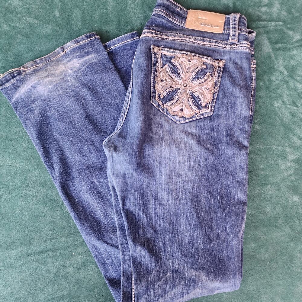 Grace in LA Women's Y2K Embellished Bootcut Flare Jeans Western Size 31